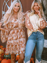 Aztec Patchwork Sleeve Apricot Western Top from MsDressly