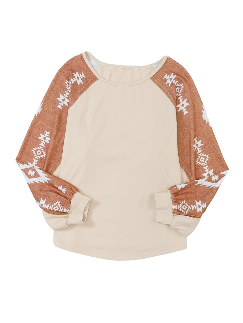Aztec Patchwork Sleeve Apricot Western Top from MsDressly