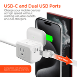 HyperGear Cube Multi-Port Power Strip Extension Cord from Jupiter Gear Home