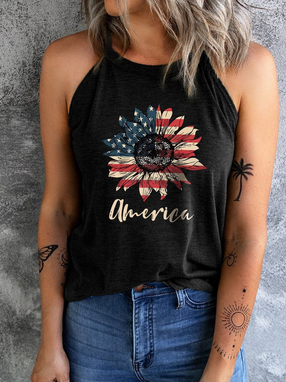 American Flag Sunflower Halter from MsDressly