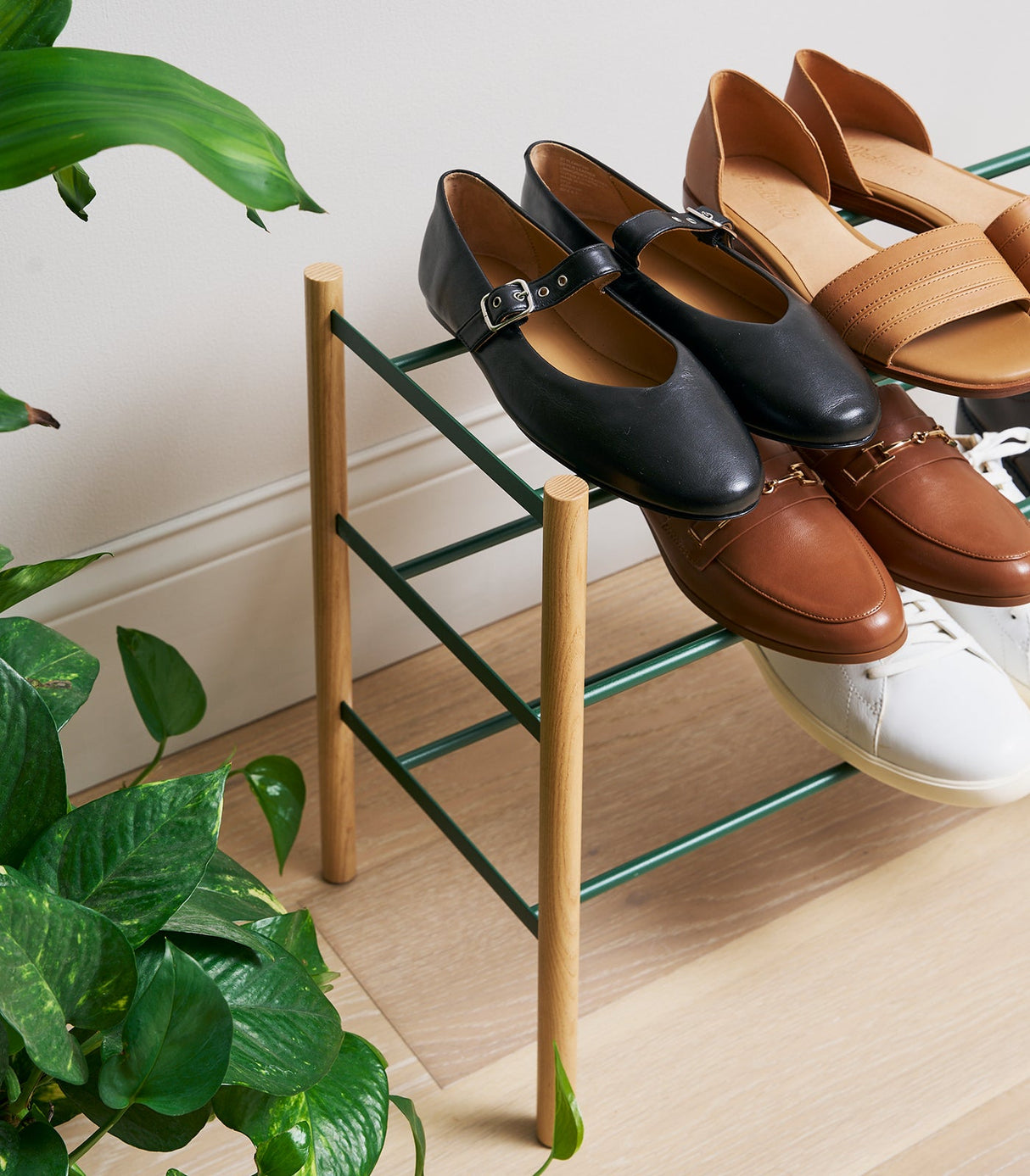 Expandable Shoe Rack (18" H)  - Steel - Forest Green from Yamazaki Home