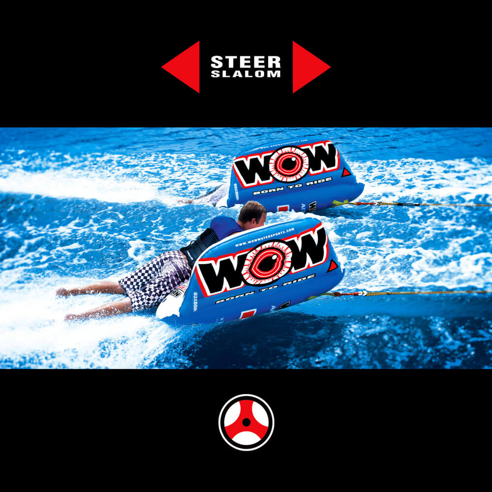 WOW Sports Zig Zag 1 Person Steerable and Towable Water Tube For Pool and Lake