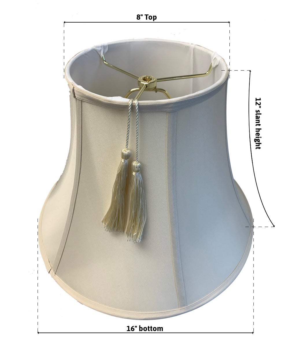 Shantung 16"W x 12"H Lamp Shade Tassel Eggshell from LampsUSA