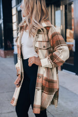 Autumn Plaid Button-Down Shirt Jacket from MsDressly