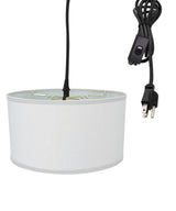 Light Swag Plug-In Pendant 18"w White Linen Shade, 17' Black Cord From LampsUSA