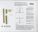 Moderne 14"W Flush Mount Conversion Kit  Textured Oatmeal Hardback Drum Lampshade From LampsUSA