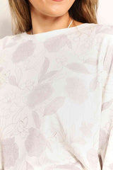Double Take Floral Long Sleeve Top and Shorts Loungewear Set from Enfance-Heureuse