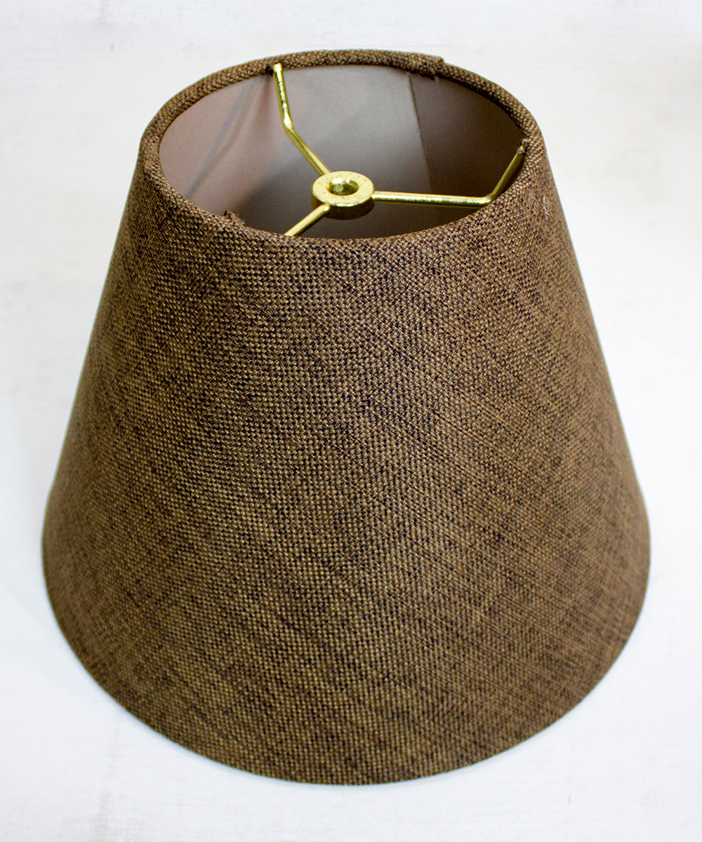 Hard Back Empire Lamp Shade - Chocolate Burlap 12"W x 9"H From LampsUSA