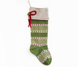 Green Stripe Stocking with Bow from Melange Collection