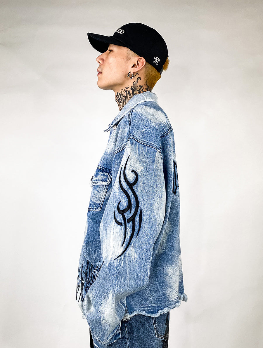 Shadow Destruction Denim Jacket from Niepce Inc