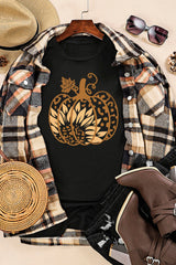 Black Halloween Sunflower Pumpkin T-Shirts from MsDressly