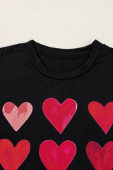 Black Valentine's Day Heart T-Shirts from MsDressly