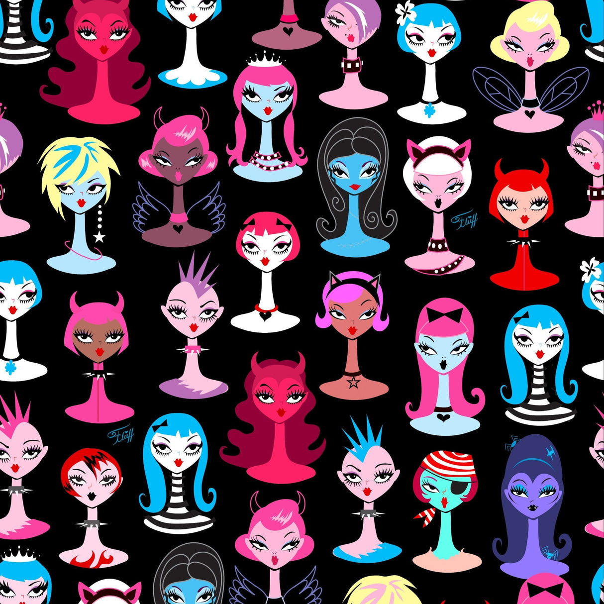 Goth Dolls Leggings by Miss Fluff x Lipstick & Chrome From Quirks!