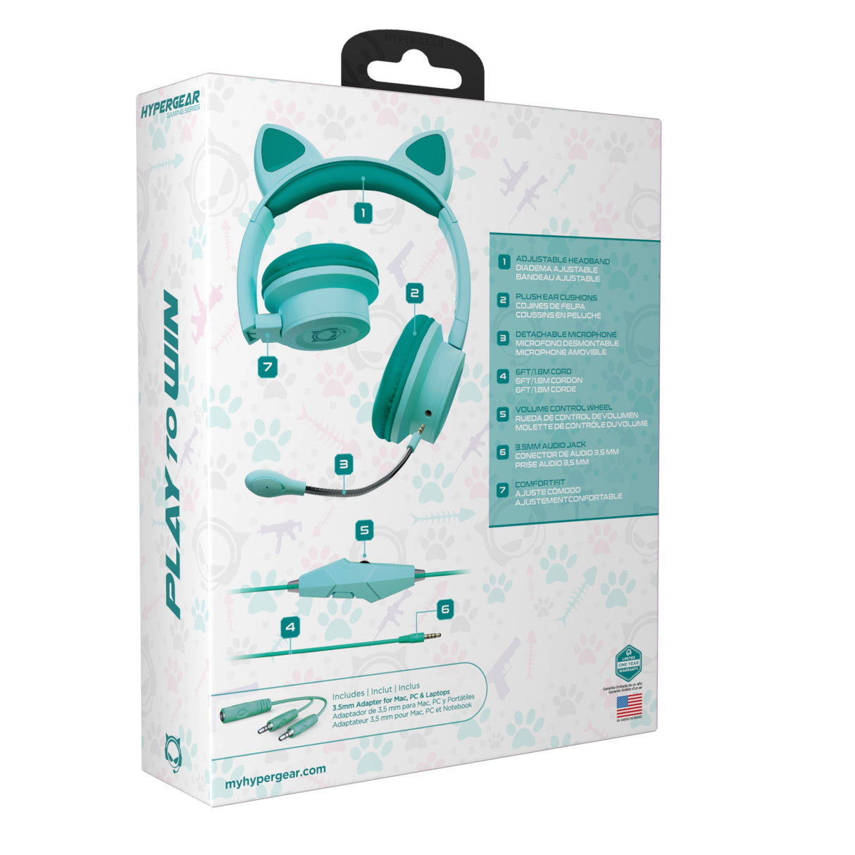 HyperGear Kombat Kitty Gaming Headset with Detachable Mic from Jupiter Gear Home