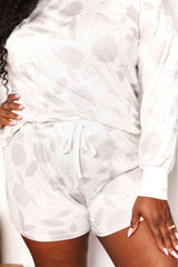 Double Take Floral Long Sleeve Top and Shorts Loungewear Set from Enfance-Heureuse