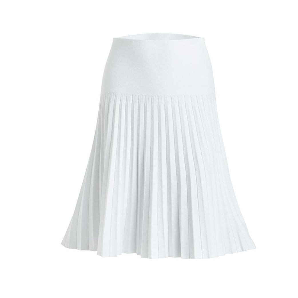 MM SUMMER PLEATED SKIRT- PURE WHITE. From Mia Mod