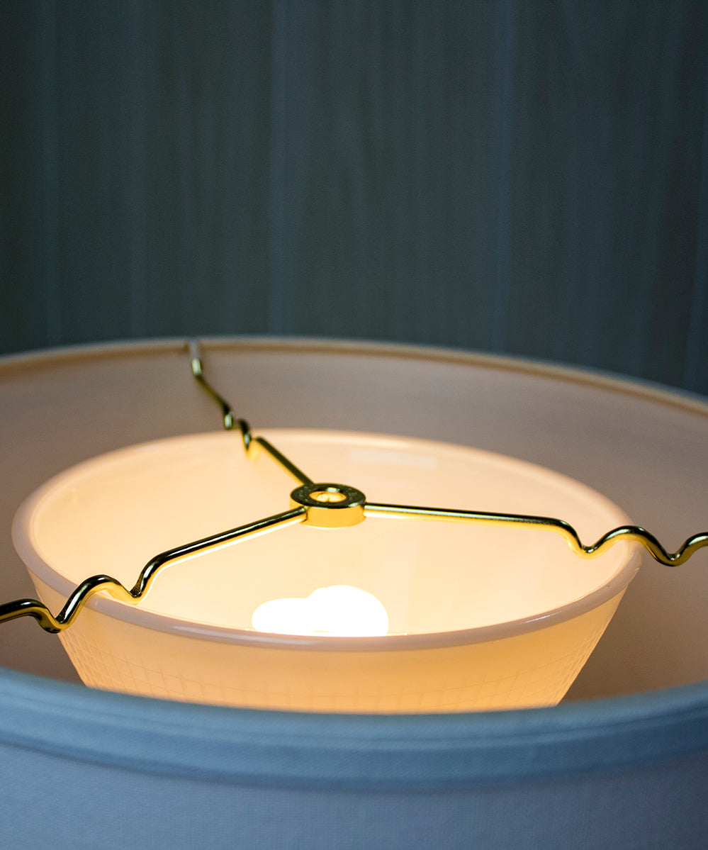 Drum Lamp Shade Premium White Linen 14"W x 10"H from LampsUSA