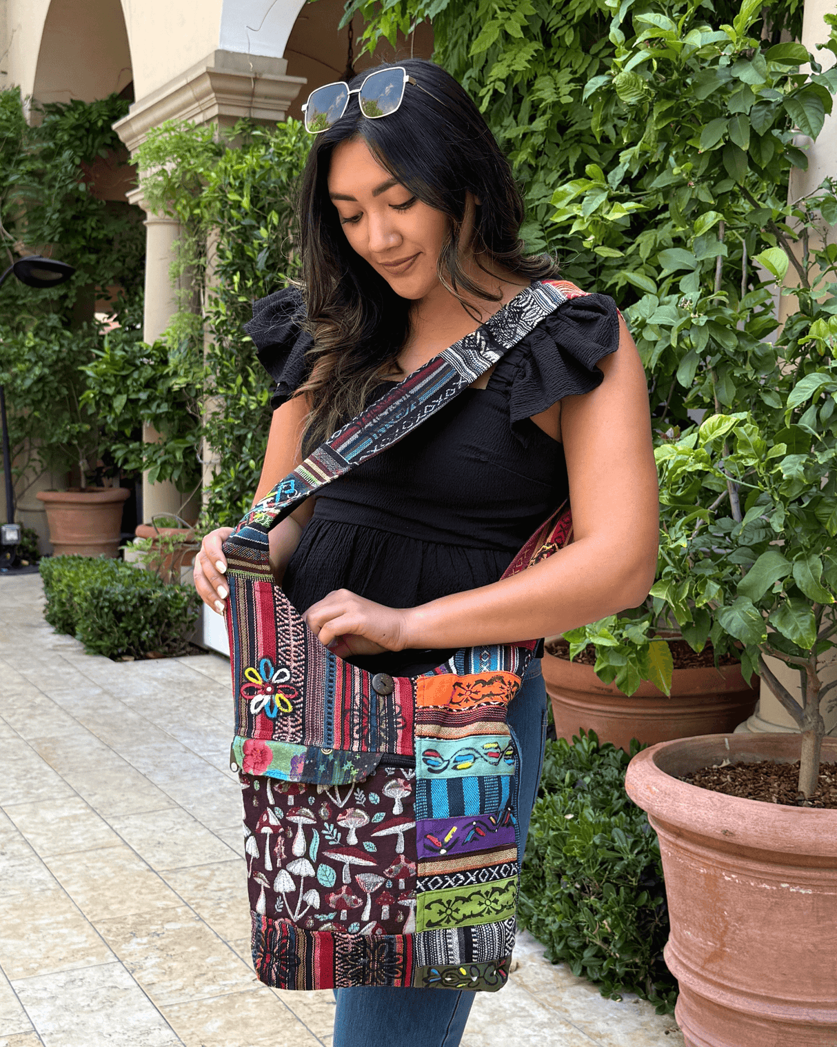 Kathmandu Collection Tribal Stripe Patchwork Hobo Bag from Jupiter Gear