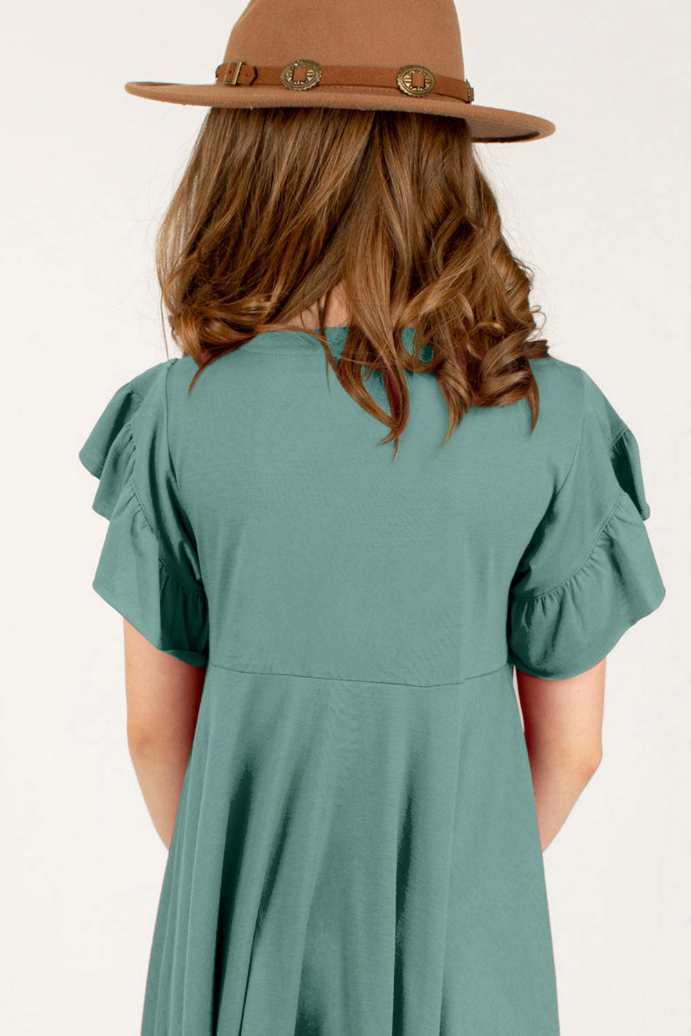 Round Neck Petal Sleeve Dress from Enfance-Heureuse