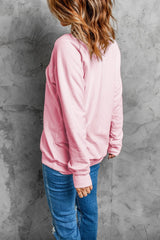 Babe Print Pink Ribbed Knit Trim Sweater from MsDressly