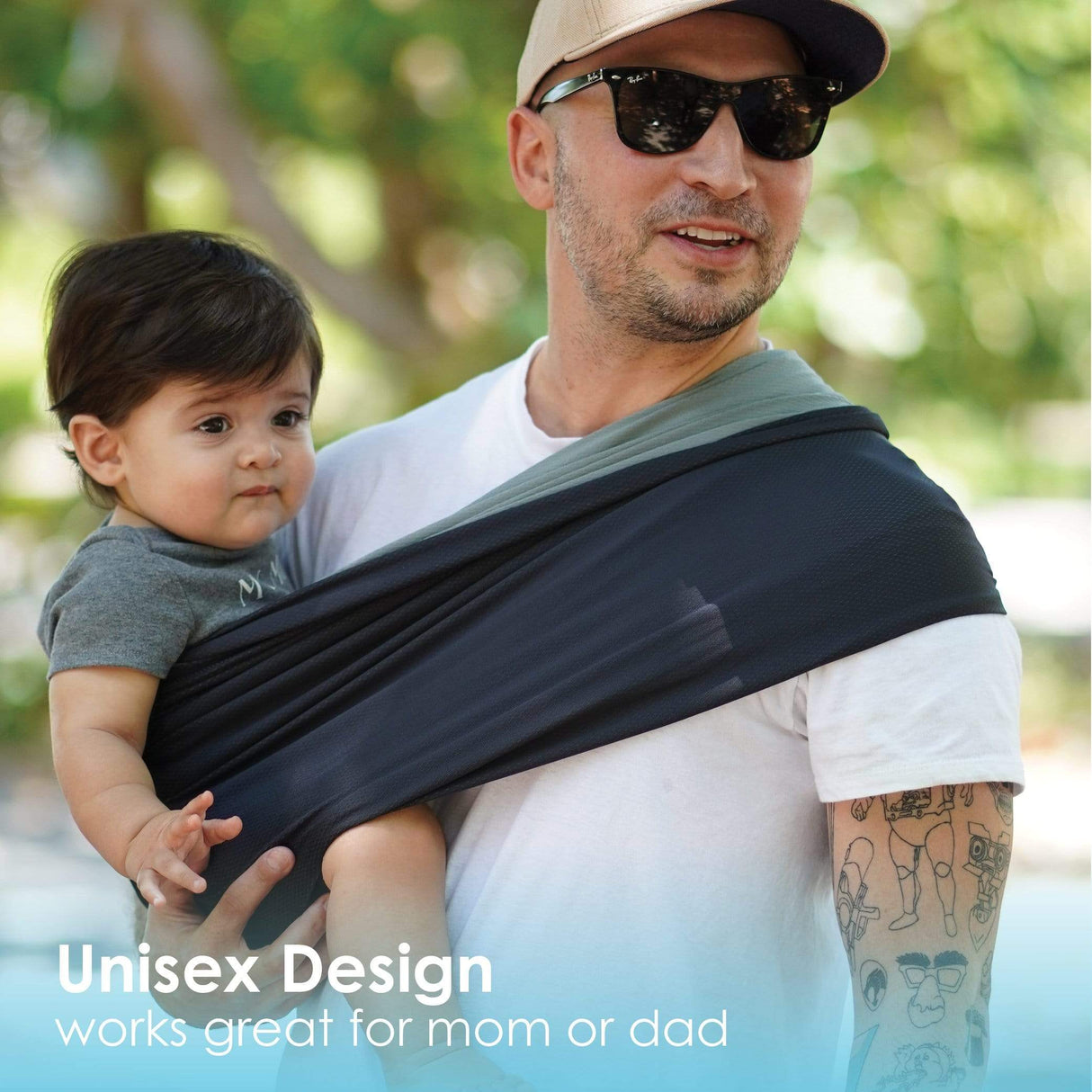 Baby K'tan Active Oasis Baby Carrier | Black-Grey from Baby K'tan