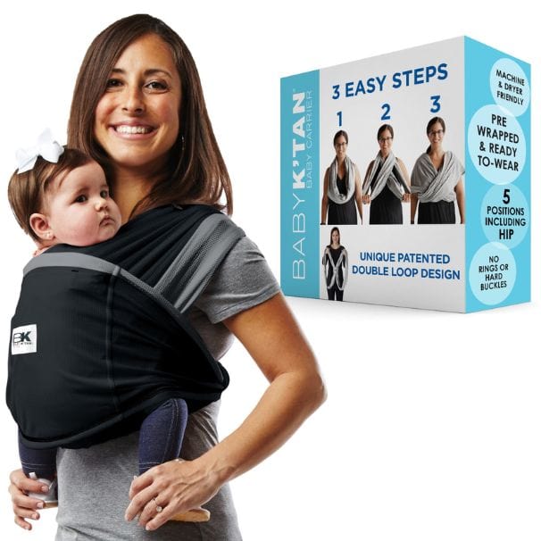 Baby K'tan Active Oasis Baby Carrier | Black-Grey from Baby K'tan