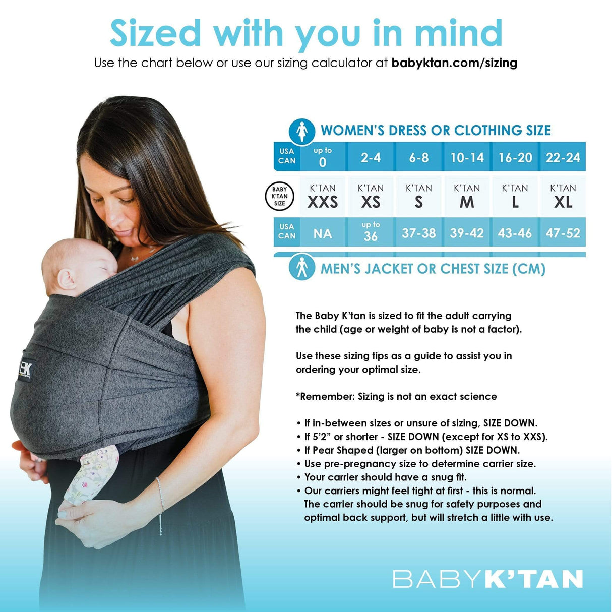 Baby K'tan Active Yoga Baby Carrier | Heather Black from Baby K'tan
