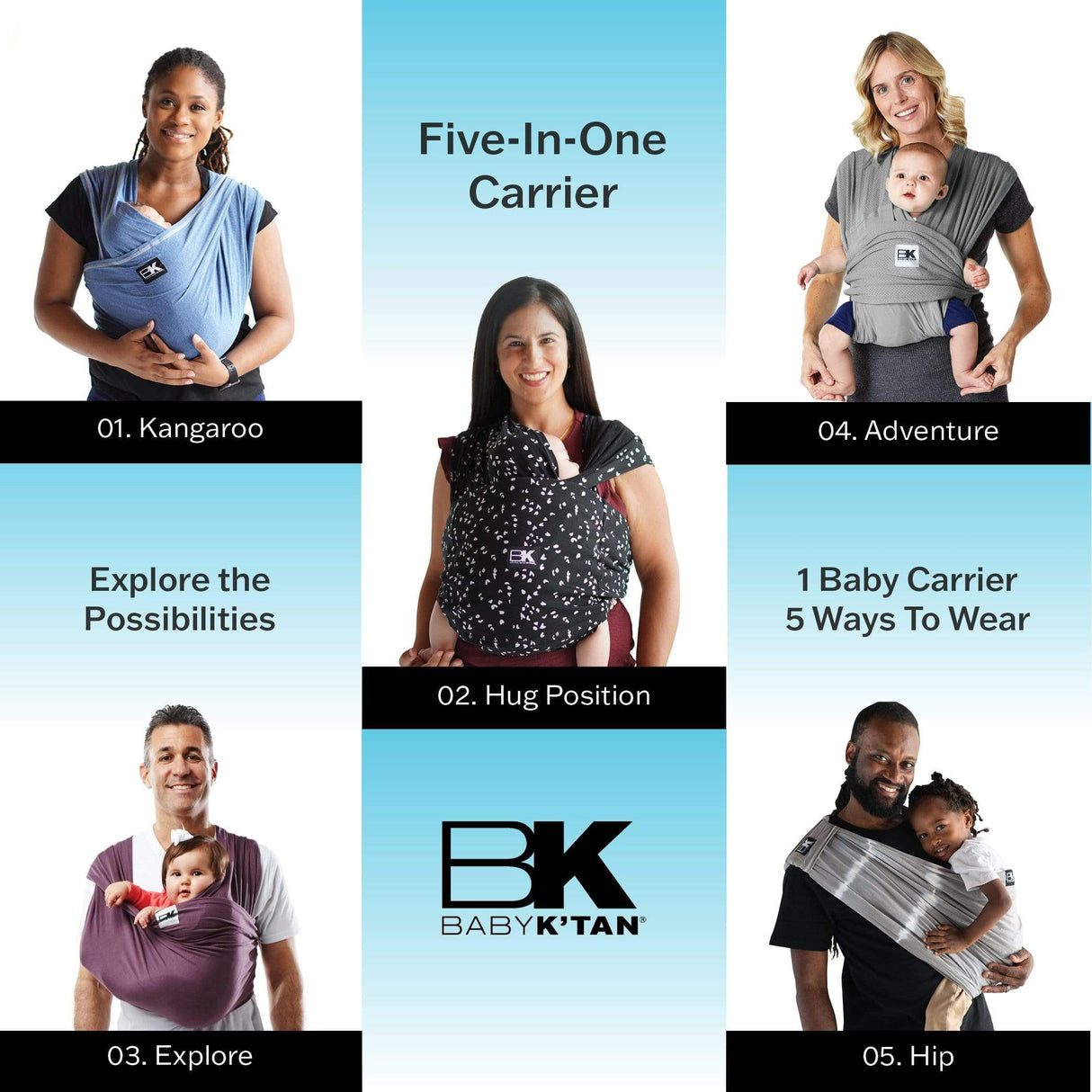Baby K'tan Original Baby Carrier | Heather Grey from Baby K'tan