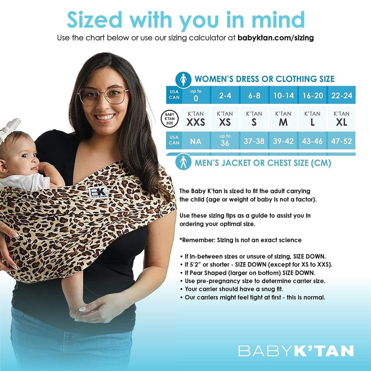 Baby K'tan Print Baby Carrier | Leopard Love from Baby K'tan