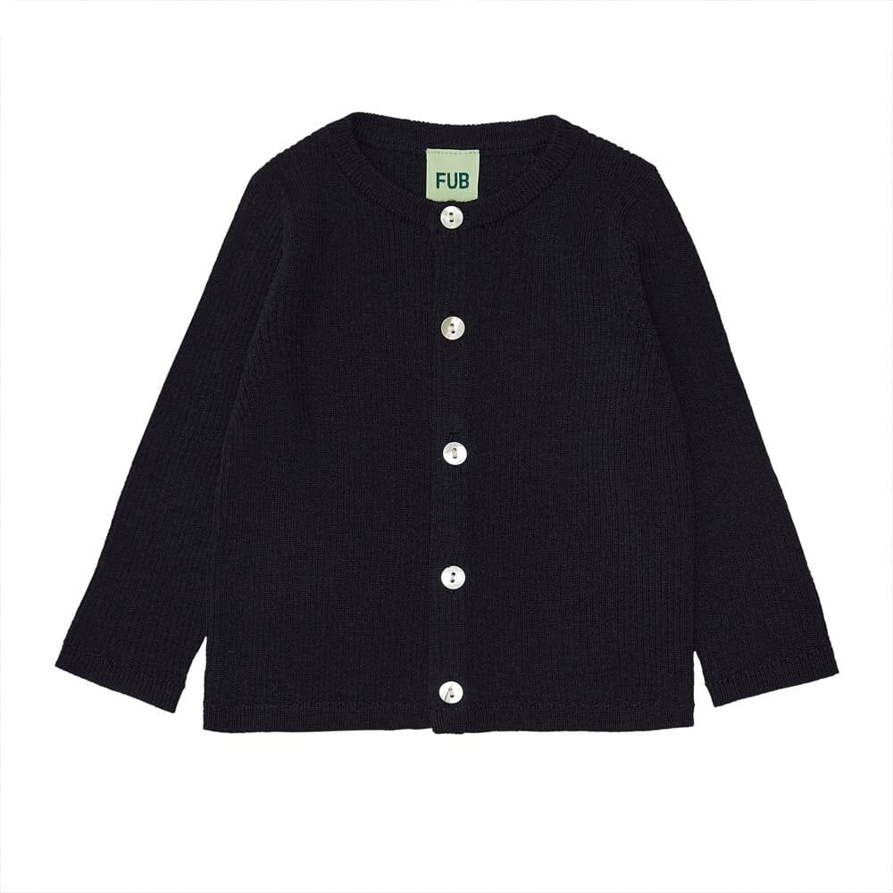 Baby Pearl Button Rib Cardigan - Dark Navy from Manymoons