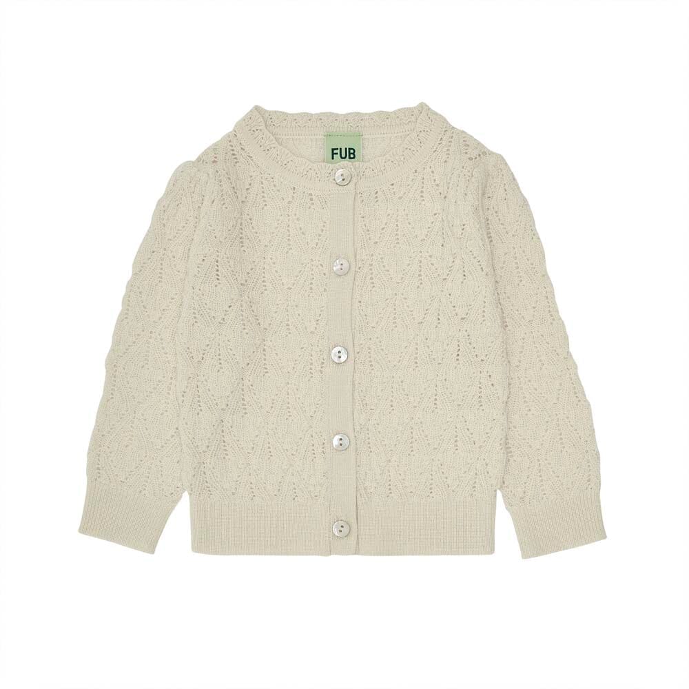 Baby Pointelle & Lace Cardigan - Ecru from Manymoons