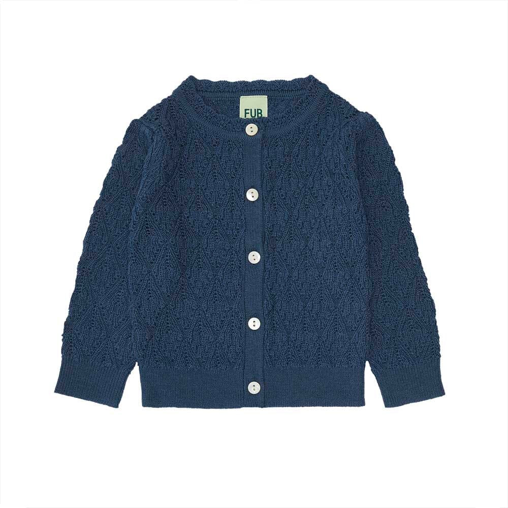 Baby Pointelle & Lace Cardigan - Indigo from Manymoons