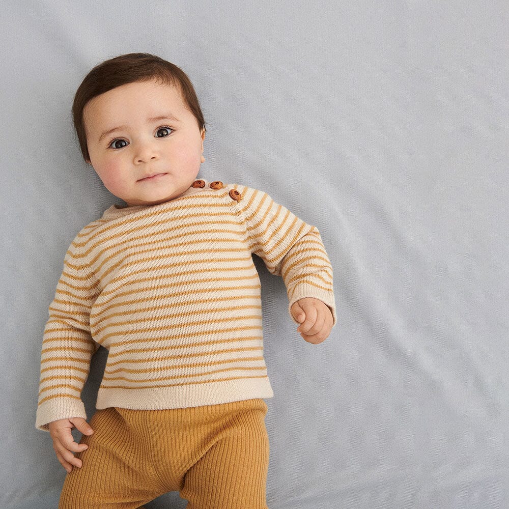 Merino Baby Sweater - Ecru/Hay from Manymoons