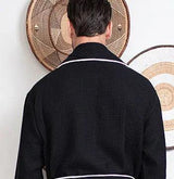 Premium Waffle Piping Robe for Men From Lotus Linen