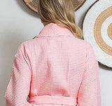 Piped Waffle Bathrobe for Women From Lotus Linen