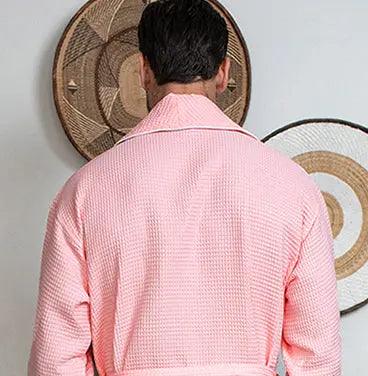 Premium Waffle Piping Robe for Men From Lotus Linen