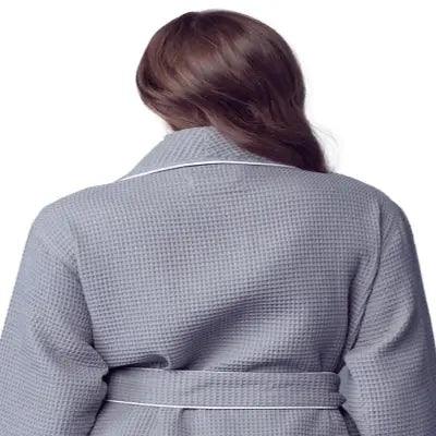 Piped Waffle Bathrobe for Women From Lotus Linen