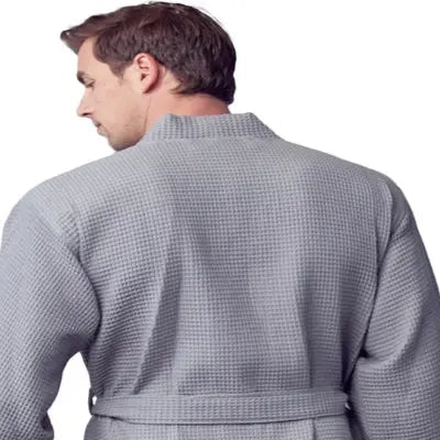 Waffle Kimono Spa Bathrobe for Men -  Absorbent, Lightweight From Lotus Linen