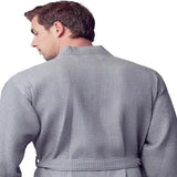 Waffle Kimono Spa Bathrobe for Men -  Absorbent, Lightweight From Lotus Linen