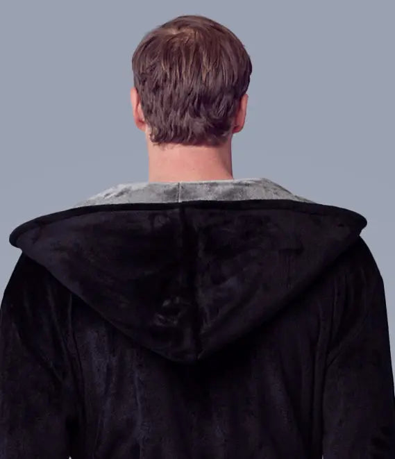 Hooded Plush Bathrobe for Men From Lotus Linen