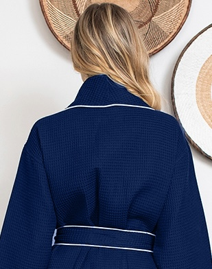 Knee-Length Waffle Kimono Robe for Women From Lotus Linen