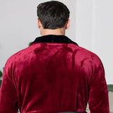 Fleece Bathrobe With Shawl Collar for Men From Lotus Linen