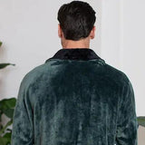 Fleece Bathrobe With Shawl Collar for Men From Lotus Linen