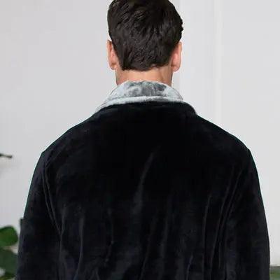 Fleece Bathrobe With Shawl Collar for Men From Lotus Linen