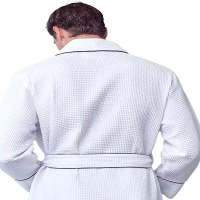 Premium Waffle Piping Robe for Men From Lotus Linen