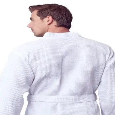 Waffle Kimono Spa Bathrobe for Men -  Absorbent, Lightweight From Lotus Linen