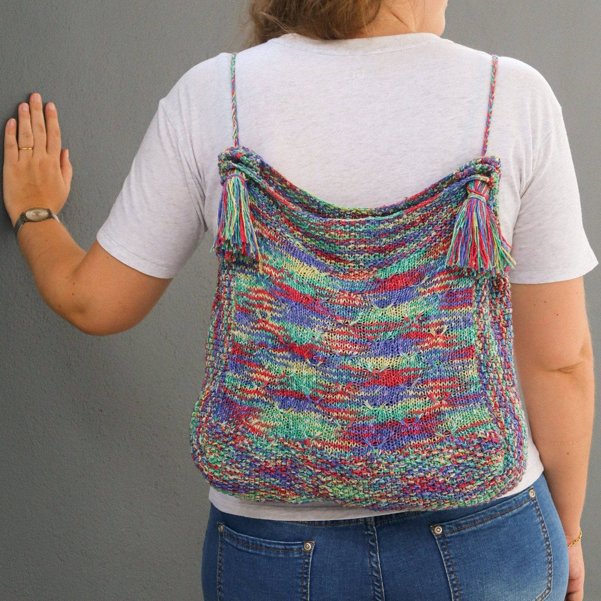 Back to School Backpack Knitting Pattern from Darn Good Yarn