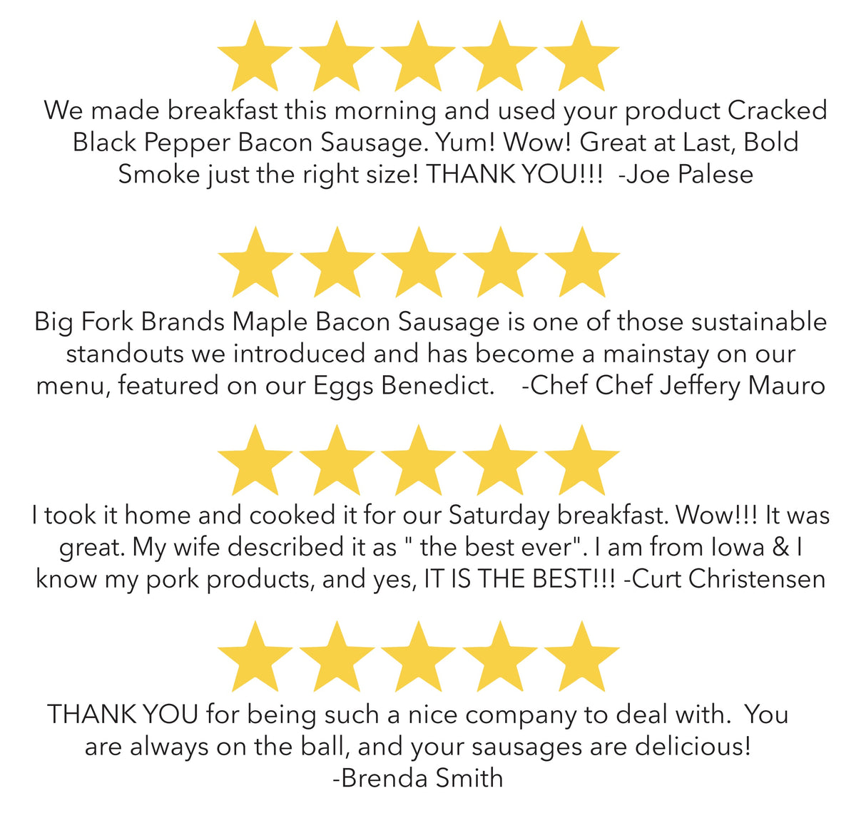 Bacon Sausage 5 Pack - Best Selling Flavors from Big Fork Brands