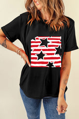 Black Independence Star Stripes Flag T-Shirts from MsDressly