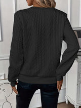 Texture Half Zip Long Sleeve Sweatshirt from Enfance-Heureuse